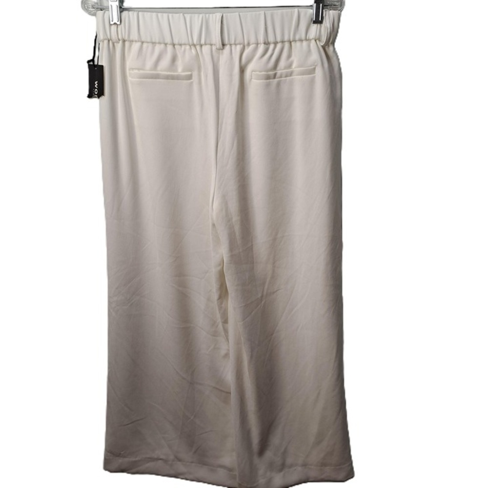 Worth Weston Womens White High Waist Wide Leg Gaucho Crop Pants Size Small NEW - Picture 2 of 9